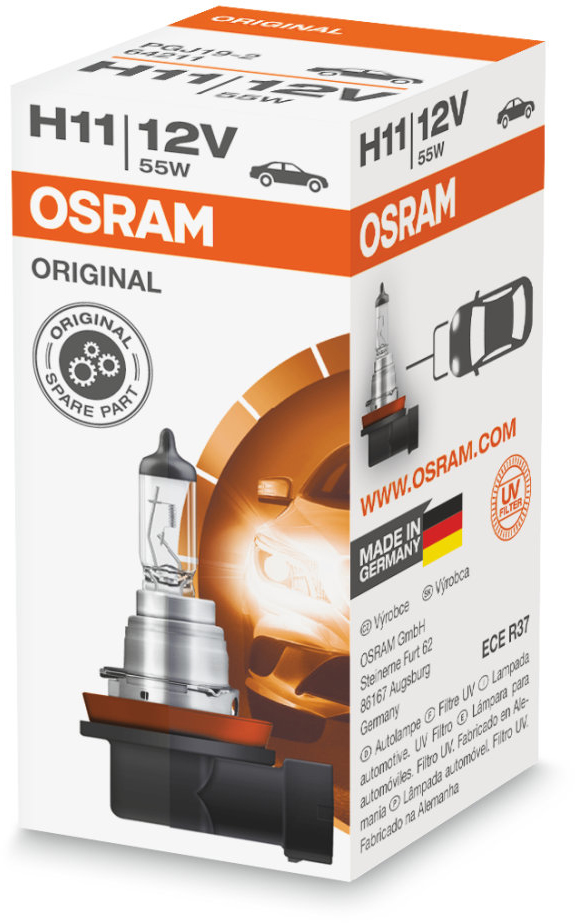 Osram Original - Glödlampa H11 55W 12 V 1-pack - VW - Toyota - Ford - Renault - Audi - Mercedes - Opel - BMW