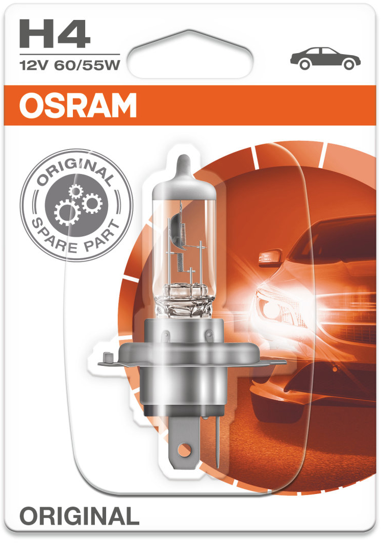 Osram Original - Glödlampa H4 55W 12 V 1-pack - VW - Toyota - Renault - Ford - Volvo - Skoda - Opel - Audi