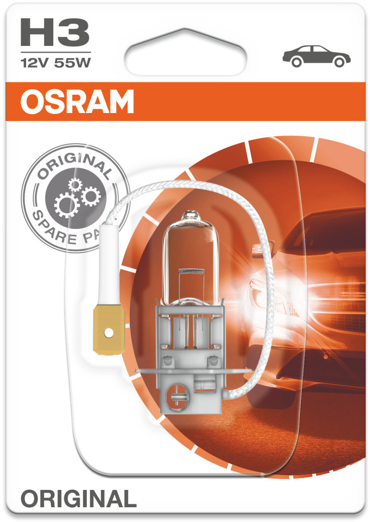 Osram Original - Glödlampa H3 55W 12 V 1-pack - Volvo - VW - Ford - Renault - Peugeot - Audi - Saab - Skoda