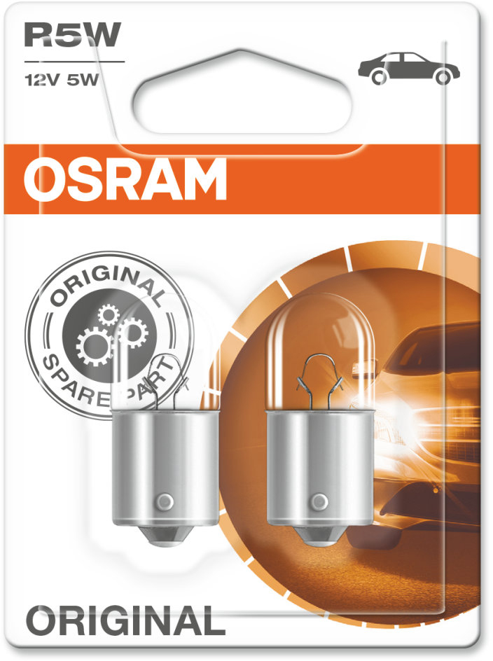 Osram Original - Glödlampa R5W 5W 12 V 2-pack - Volvo - VW - Saab - Ford - Renault - Toyota - Peugeot - Fiat