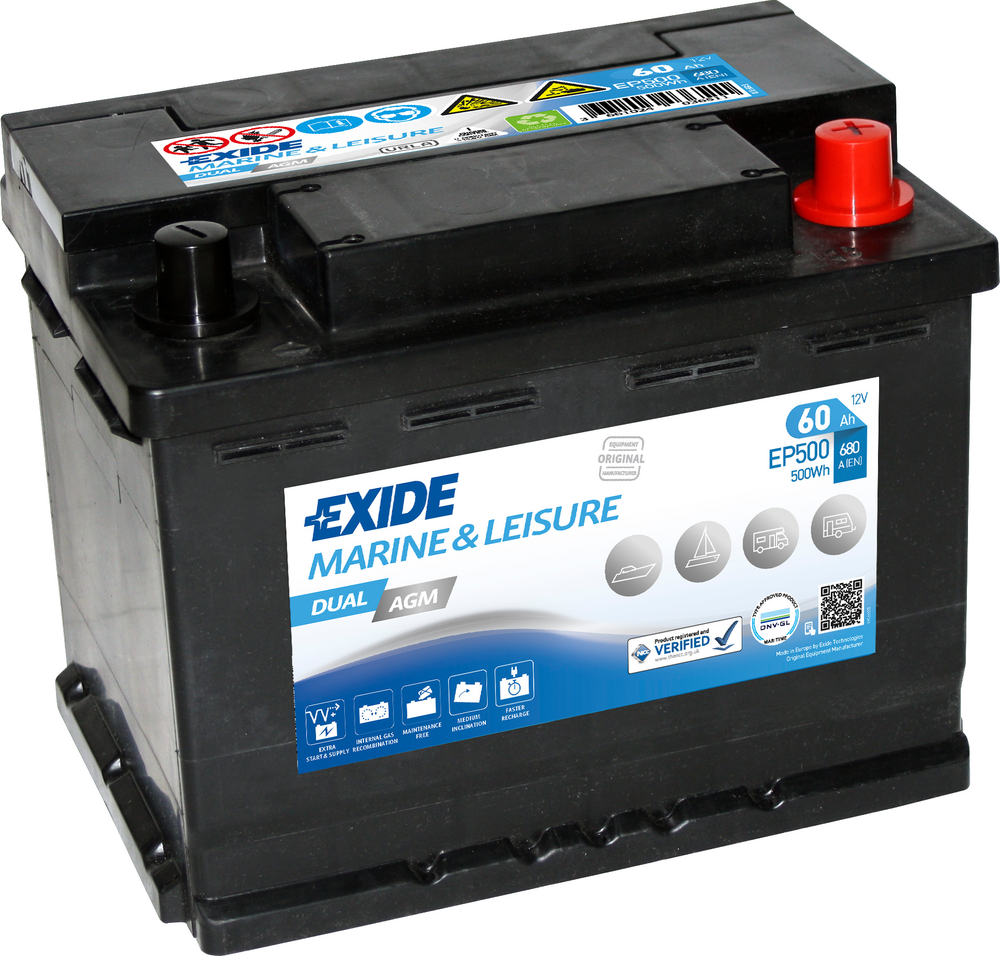 Exide Dual AGM EP500 60 Ah