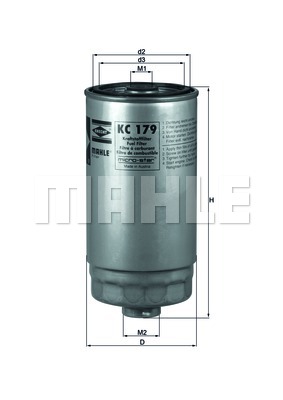 Bränslefilter Mahle, KC 179 - Kia - Sorento. Fiat - Punto, Multipla - OE 313003E200,OK55212603A,313003E000,319223E000,46823390,46807036,9949267