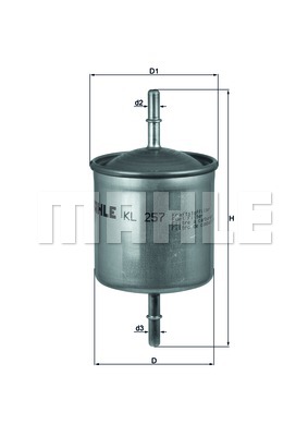 Bränslefilter Mahle, KL 257 - Volvo - V70, Xc70, S60, Xc90, S80, C70 - OE 30636704,306367040