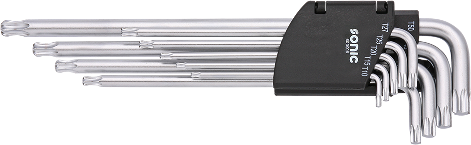 L-nyckelsats Torx T10-T50 Med Kulände Långa 232mm 9-Delar Sonic