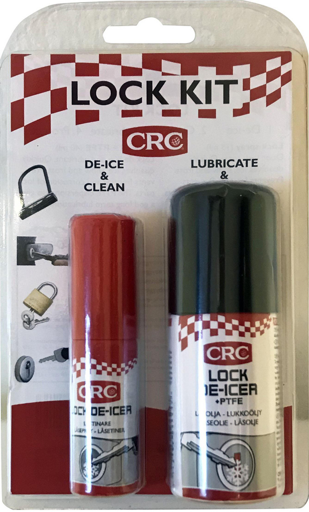 CRC Lock Fixer Kit, De-Icer+PTFE - Lock Oil, Fjerning og Beskyttelse m
