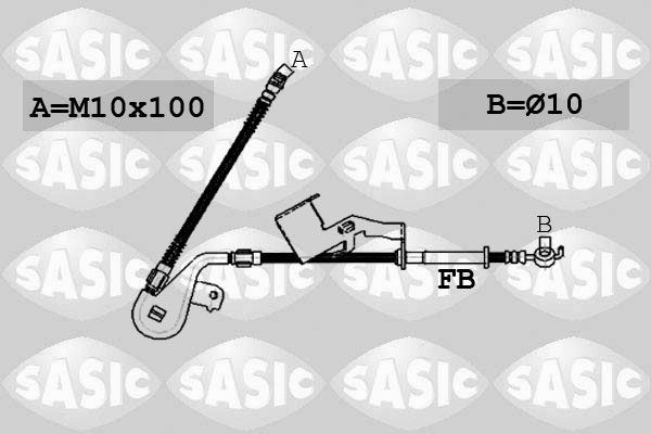 SASIC Bromsslang 6600030 - Citroen - C6. Peugeot - 407