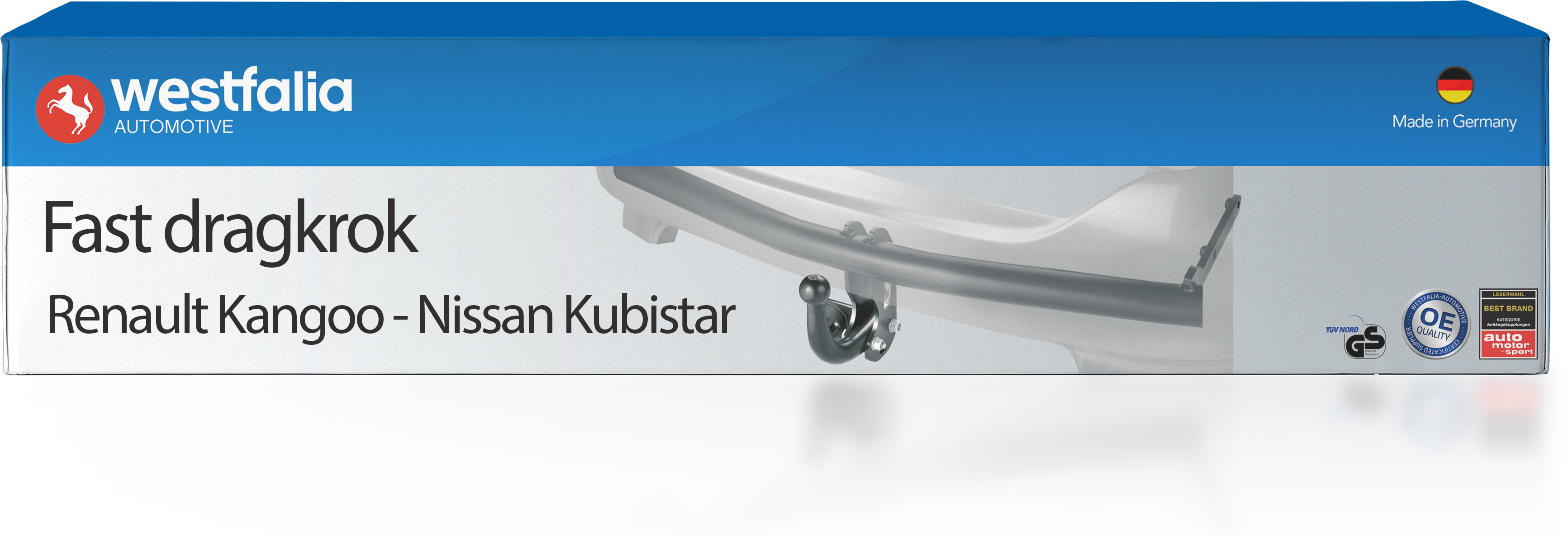 Westfalia tilhengerfeste med fast trekkrok - Renault - Kangoo. Nissan - Kubistar