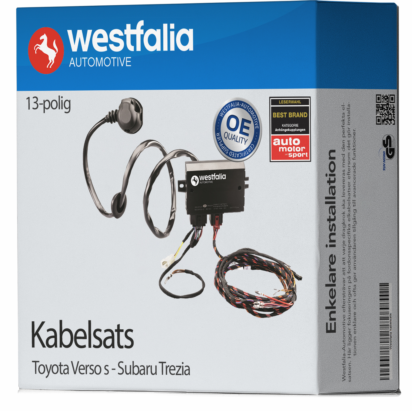 13-polig Kabelsett for tilhengerfeste - Westfalia - Toyota - Verso