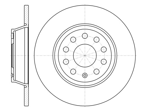 Bromsskiva Roadhouse - VW - Skoda - Audi - Seat - OE L3CD615601,1K0615601M,5Q0615601G,1K0615601AD