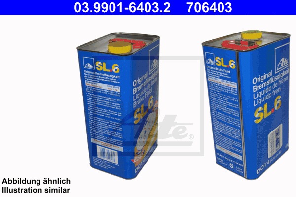 ATE Bremsevæske DOT 4 SL.6 - 5 l - Volvo - VW - Toyota - Ford - Audi - BMW - Renault - Peugeot