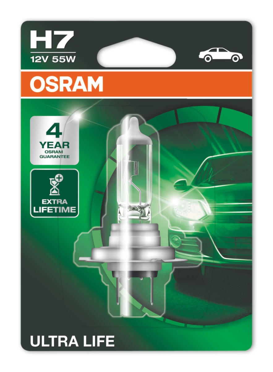 Osram Ultra Life - Glödlampa H7 55W 12 V 1-pack - Volvo - VW - Mercedes - Ford - Audi - Peugeot - BMW - Skoda