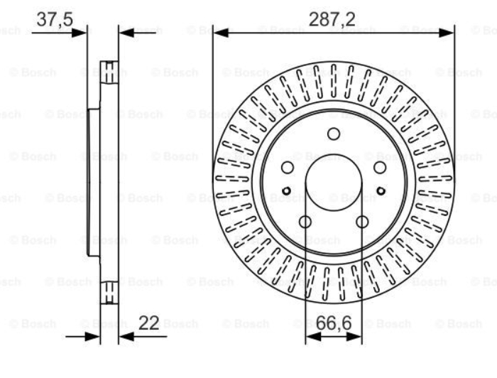 Bromsskiva Bosch - Daihatsu - Terios - OE 43512B4010