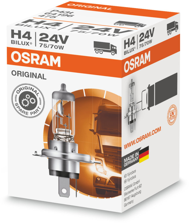 Osram Original - Glödlampa H4 75W/70W 24 V 1-pack - Iveco - Daily