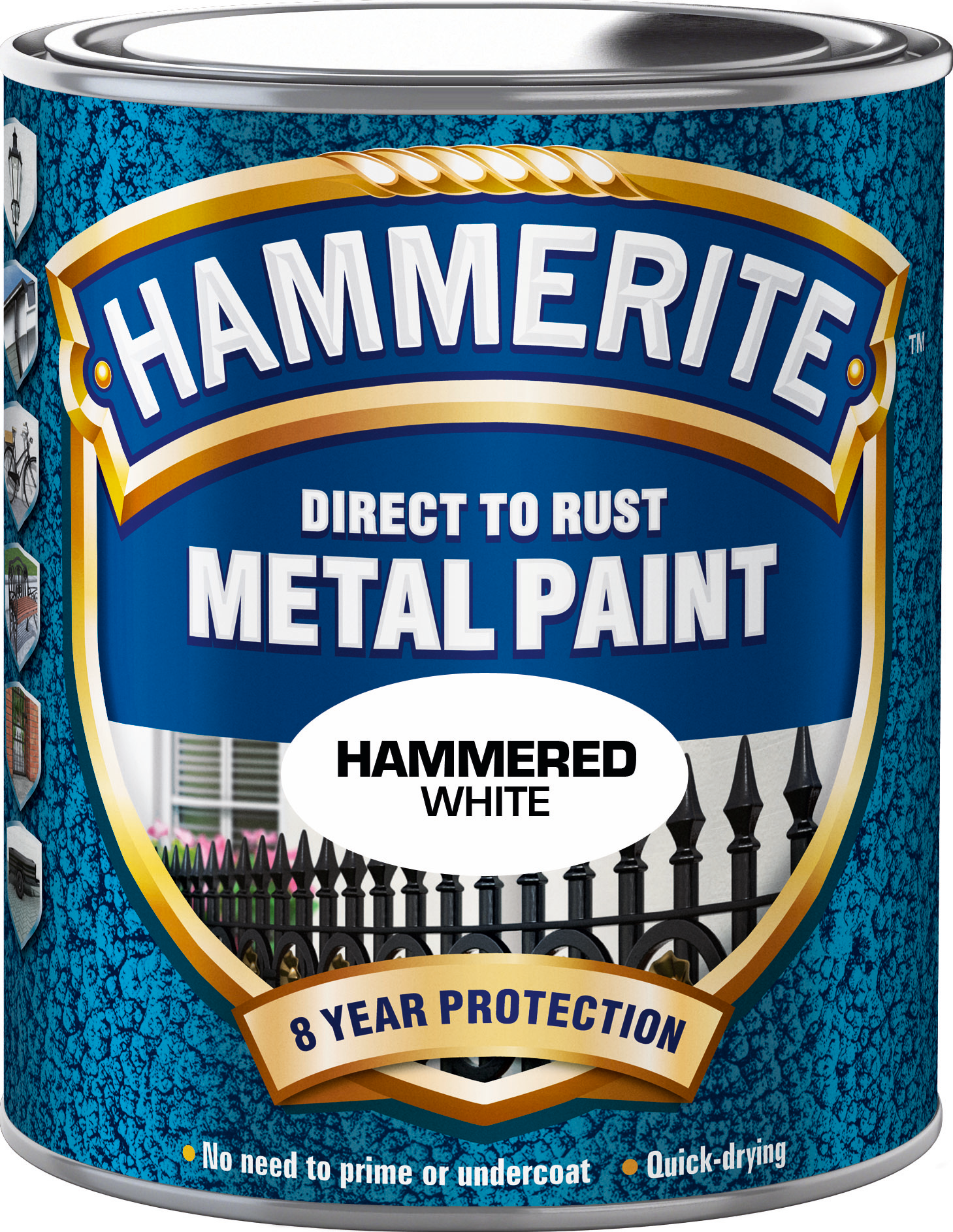Hammerite Hammarlack - Hammered Gråvit 250 ml - Rostskyddsfärg / Metal