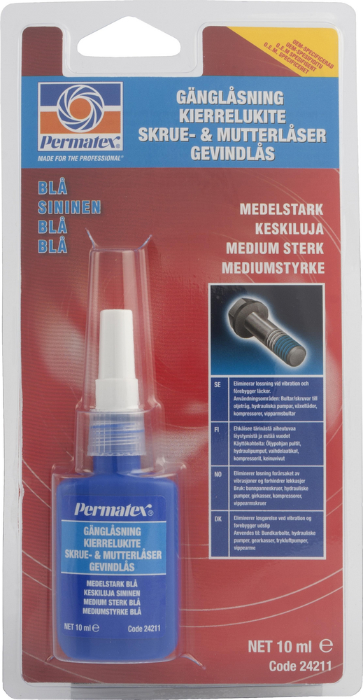 Permatex Skrue & Mutterlås Blå 10ml
