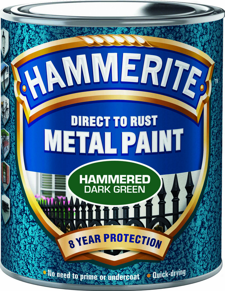 Hammerite Hammarlack - Hammered Mörkgrön 250 ml - Rostskyddsfärg / Met
