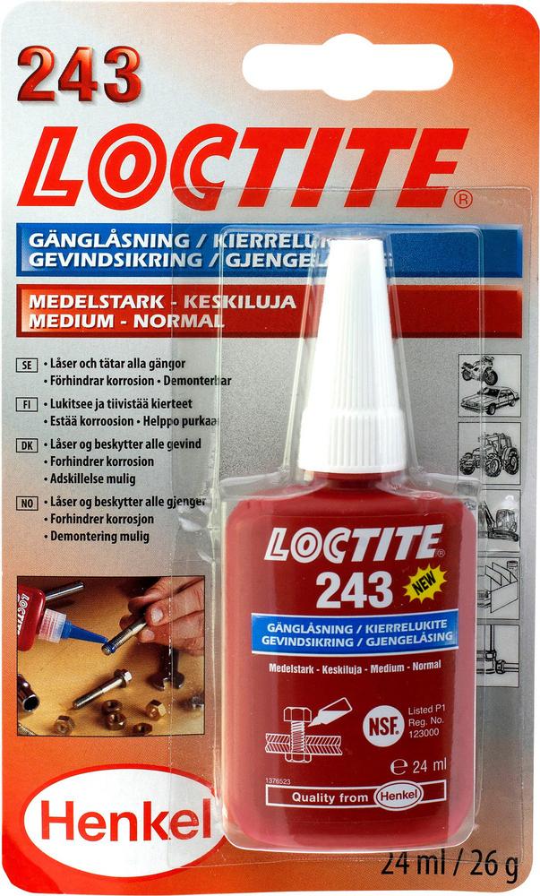 Loctite 243 - Gjenger Låse 24 ml