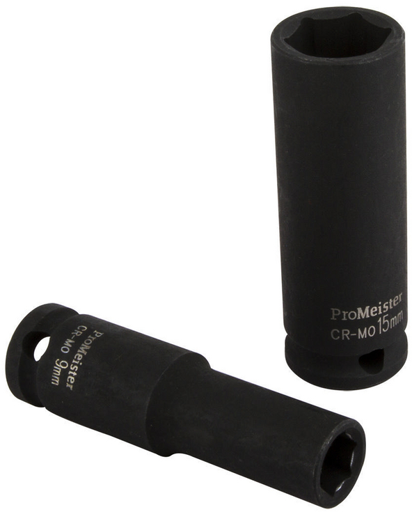 Krafthylsa 1/2" 6-kant 12 mm Lång