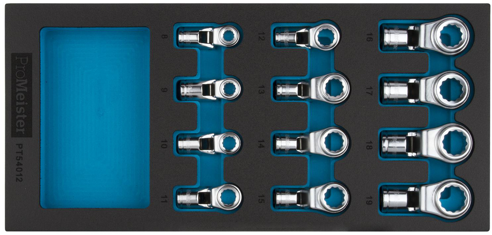 Ringnyckelsats 3/8" Med Led 8-19mm 12-Delar ProMeister