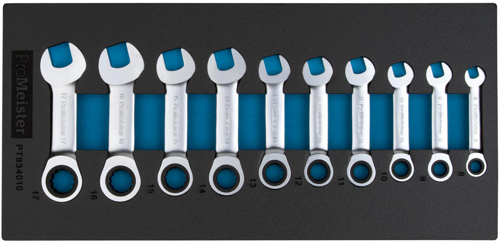 Ringlåsenøkler stubby 10 deler