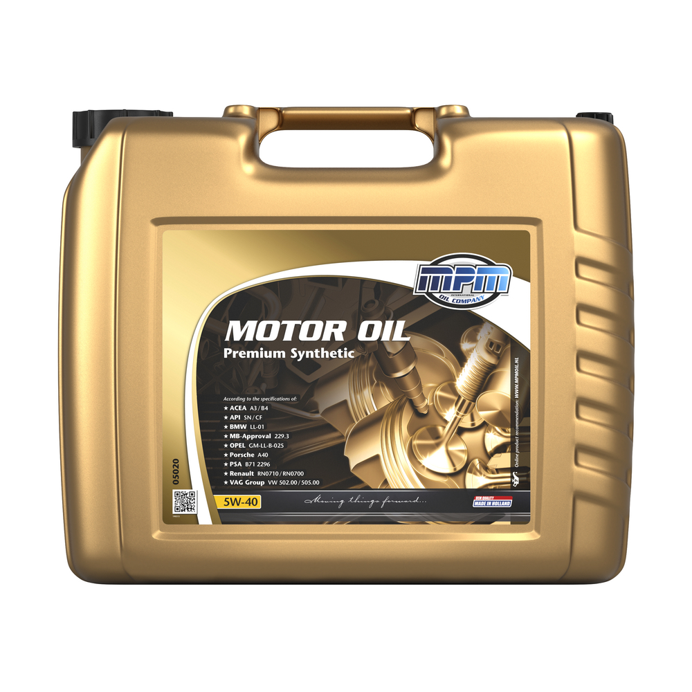 MPM Premium Synthetic 5W-40 Motorolja Dunk 20 l - Motorolja - Volvo - VW - Toyota - Renault - Mercedes - Saab - Audi - Peugeot