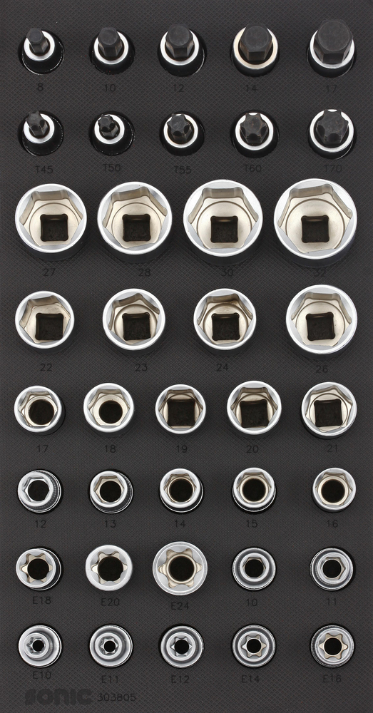 Hylssats 1/2" 38-Delar SFS 1/3 Sonic