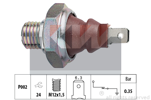 Oljetryckskontakt KW - Mercedes - Sprinter, W638, W463. BMW - E30, E28, E21, E23. VW - Lt-serie. Smart - Fortwo, Roadster, Crossblade