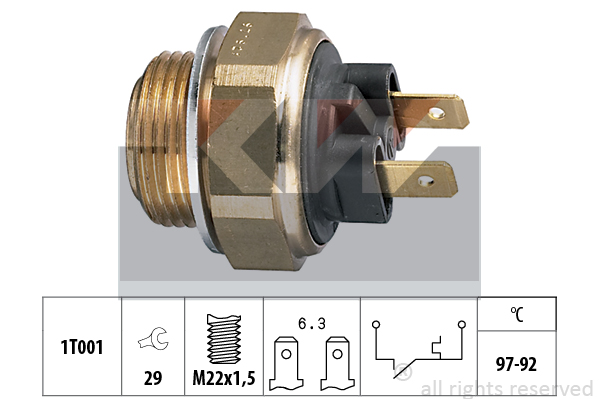 Temperaturbryter, kjølevifte - Opel - Corsa, Kadett, Ascona, Omega. Skoda - Pick-up, Felicia, Favorit. Peugeot - 205, 405, 309. Citroen - Ax