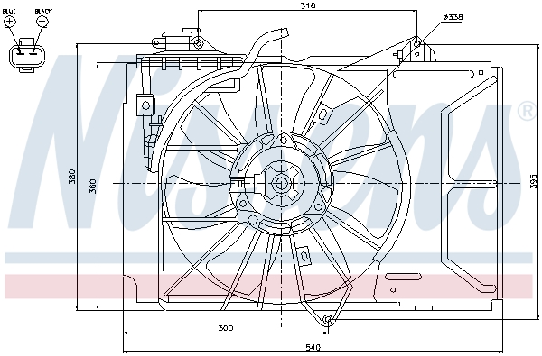 Fläkt, kylare Nissens - Toyota - Yaris, Yaris verso - OE 1671123060,1636323020,1636123040,1671123050,1636128100,1636123030,1551327