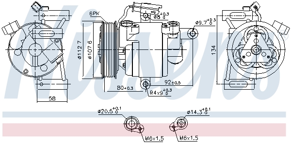 Kompressor Nissens - Toyota - Aygo. Citroen - C1. Peugeot - 108 - OE B000776180,88310YV010