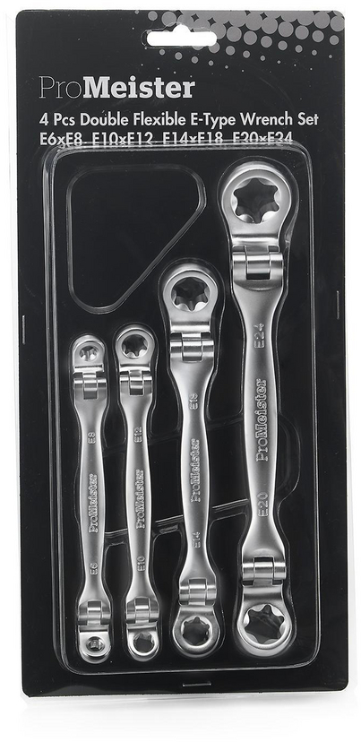Ringnyckel Torx Flex E6-E24 4-Delar ProMeister