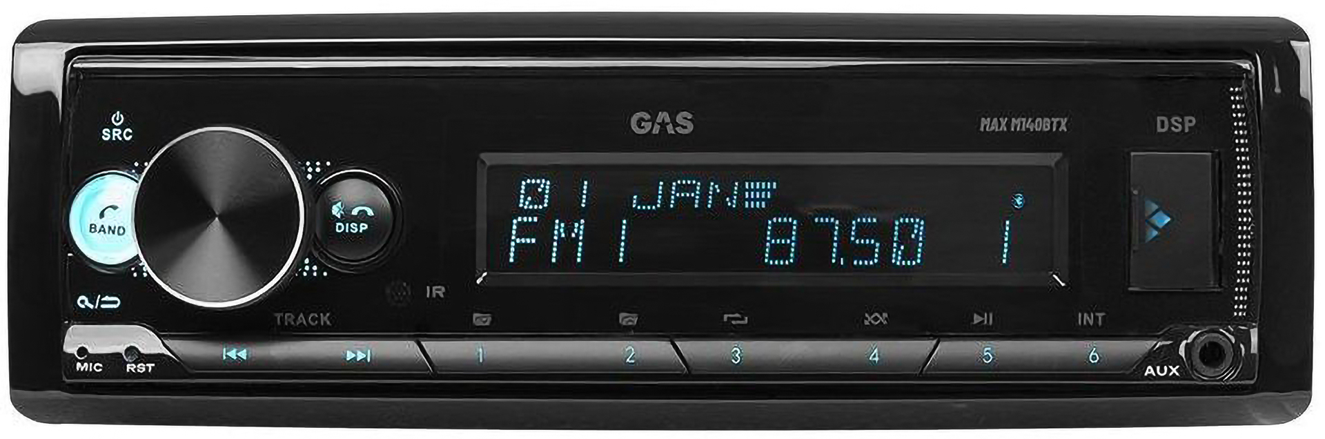 GAS MAX M140-BTX bilstereo med Bluetooth, 32-bit DSP och 3 par (4V) lå
