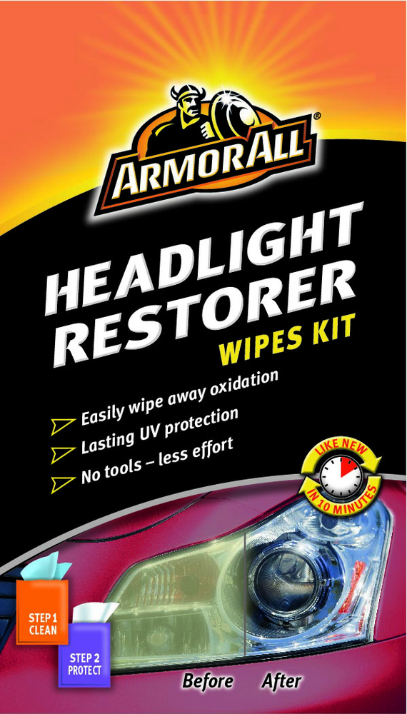 Armor All Headlight Restorer Wipes Kit - Strålkastarwipes 6 st