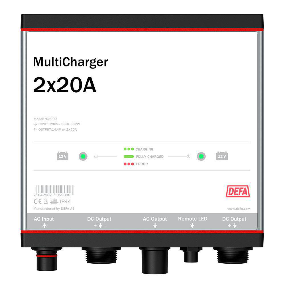 Multicharger batteriladdare 2x20A DEFA