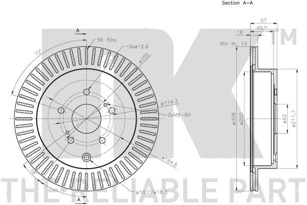 Bromsskiva SBS - Suzuki - Grand - OE 5561177K00,5561177K01