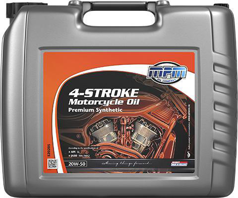 MPM 4-taktsolja Motorcykelolja 20W-50 Premium Synthetic Dunk 20 l