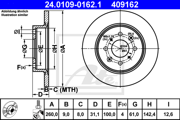 Bromsskiva Bosch - Honda - Jazz, Insight - OE 42510TM8G01,42510TM8G00