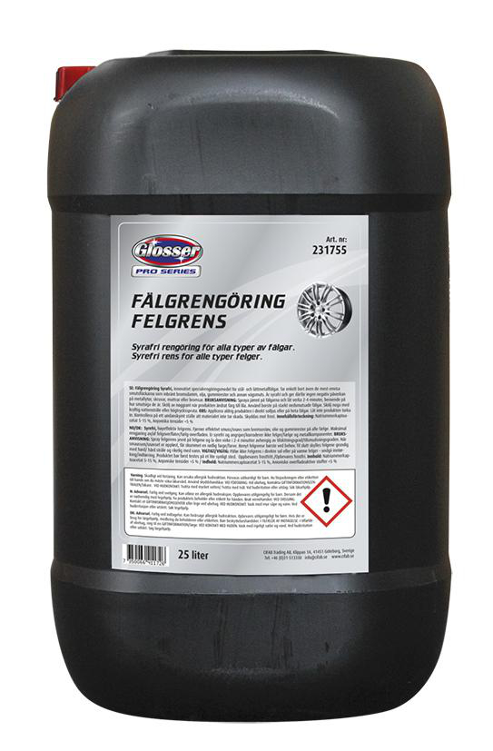 Fälgrengöring, 25L -Färgindikerande Glosser