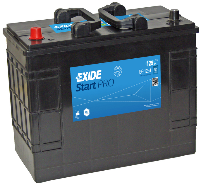 Exide StartPro EG1251 125 Ah - Bilbatteri / Startbatteri - OE 625014072A802,TBB26,0092T30410,T3041,EC26,J2