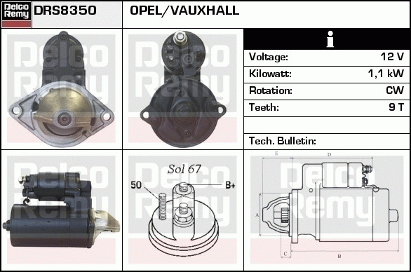 Startmotor - Opel - Astra, Vectra, Zafira