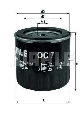 Oljefilter Mahle - Fiat - Ducato. Peugeot - J5, 505, 504, 404, 305, J9. Citroen - C25