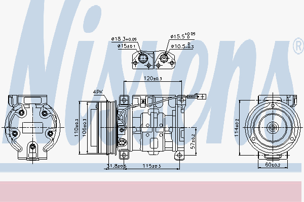 Kompressor Nissens - Suzuki - Grand, Liana, Xl7 - OE 9520065DJ0,9520067D30,9520065DH0,9520065DA0,9520065DF1,9520065DA1,9520065DC1,21000069