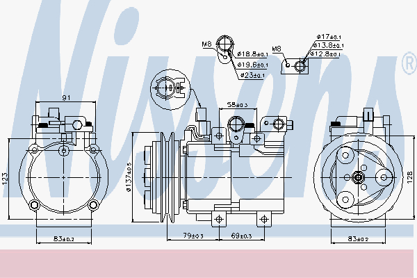 Kompressor Nissens - Hyundai - H1, Sr - OE 977014A070,A5W00001B,977014A050,977014A300,977014A021,977014A020,977014A250,977014A071,977014A370,21000135