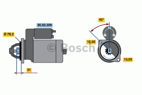 Startmotor Bosch - BMW - E34, E32, M5 e34, E23