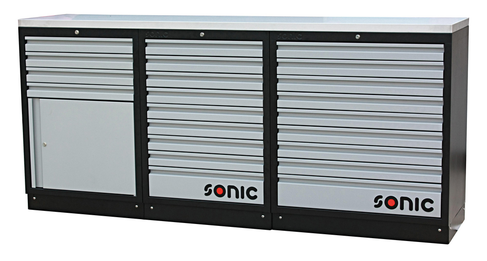 Förvaringsmodul MSS 2193mm med bänkskiva i rostfritt stål Sonic