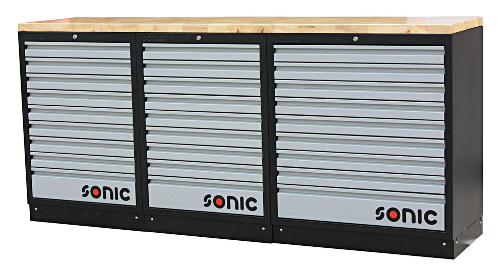 Förvaringsmodul MSS 2193mm med bänkskiva i trä Sonic
