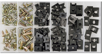 Utvalg av metallskrue/Speednuts 170 deler