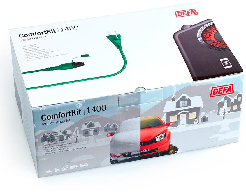 DEFA ComfortKit 1400 W - Komfortsats DEFA interior plug - 470066 - Volvo - VW - Toyota - Ford - Mercedes - Renault - Audi - Peugeot