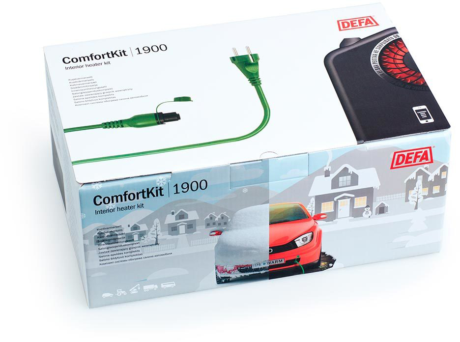 DEFA ComfortKit 1900 W - Bilvarmepakke DEFA interior plug - Volvo - VW - Toyota - Ford - Audi - Mercedes - Renault - Saab