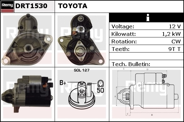 Starter - Toyota - Corolla, Rav4, Auris, Avensis, Verso